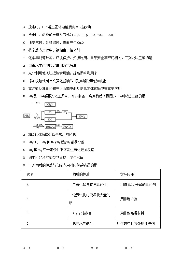 2020北京平谷区五中高一4月月考化学试题含答案第3页