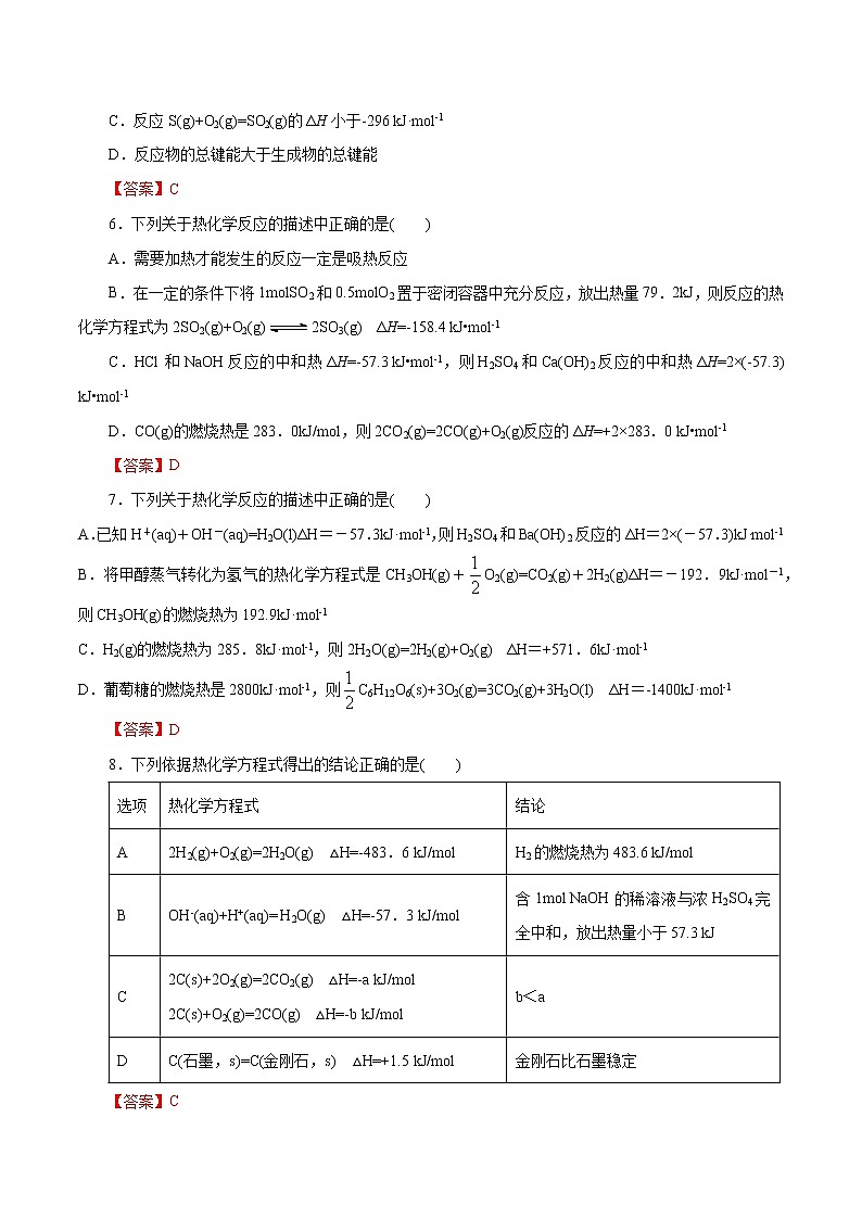 【2023版高考化学一轮复习小题多维练】专题09  化学反应的热效应第2页