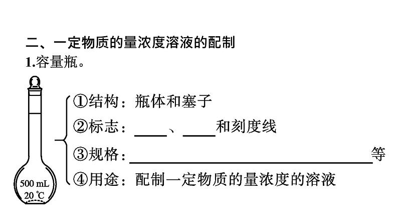 2022-2023学年化学苏教版必修第一册课件：专题2 第二单元 第1课时　物质的量浓度第6页