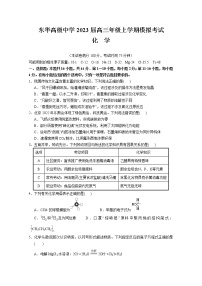 广东省东莞市东华高级中学2023届高三化学上学期模拟考试试题（Word版附答案）