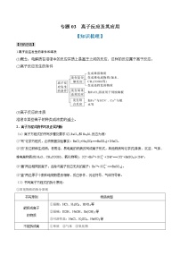 专题03 离子反应及其应用（知识串讲+专题过关）-2022-2023学年高一化学上学期期中期末考点大串讲（人教版2019必修第一册）