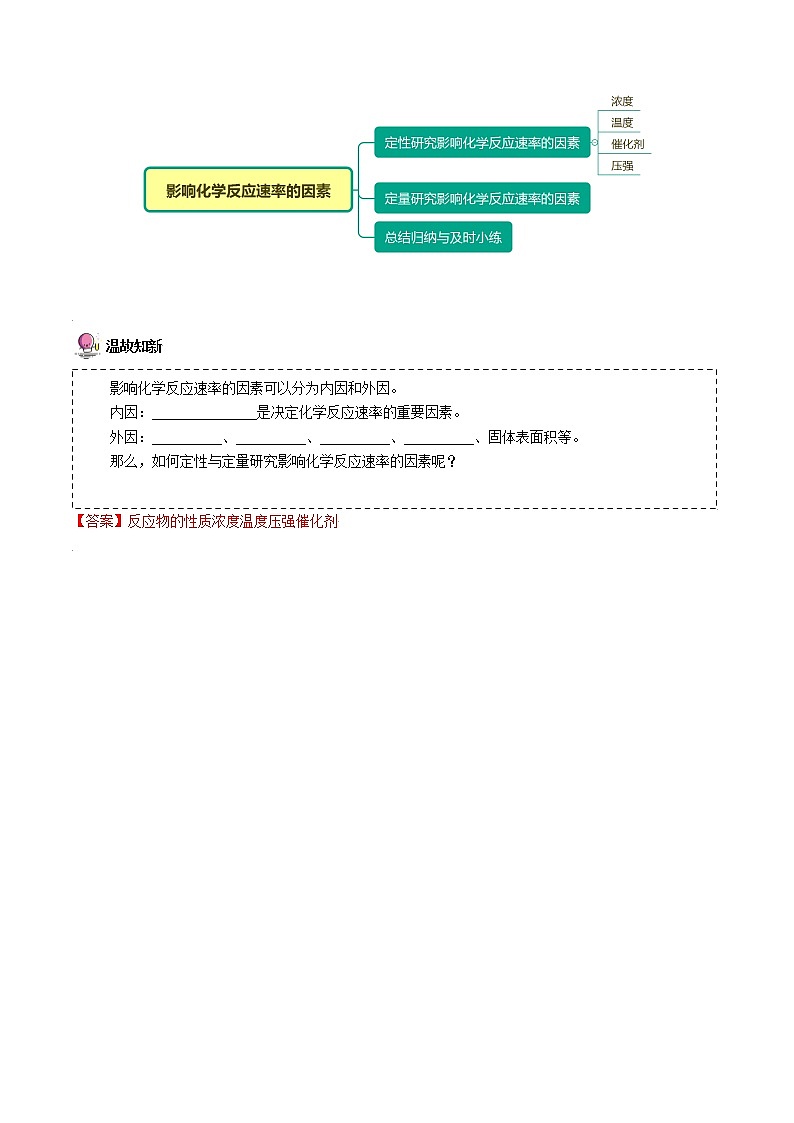 2·1·2 影响化学反应速率的因素 -高二化学精品学案（人教版2019选择性必修1）02