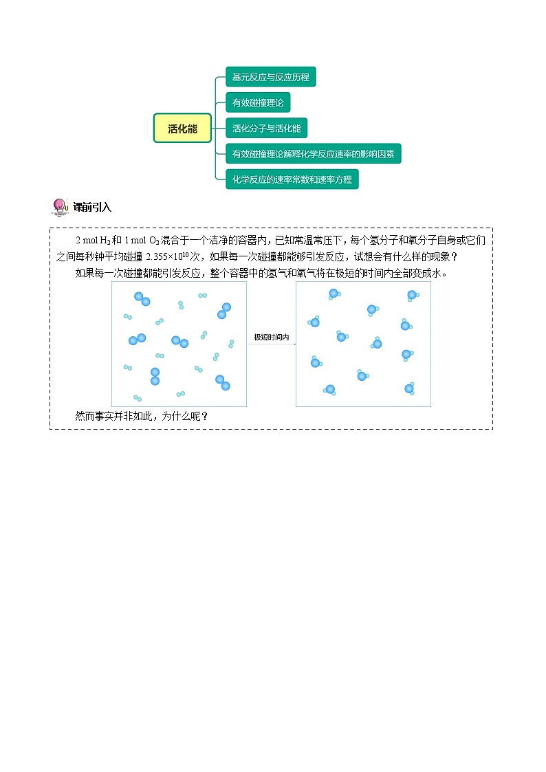 2·1·3 活化能 -高二化学精品学案（人教版2019选择性必修1）02