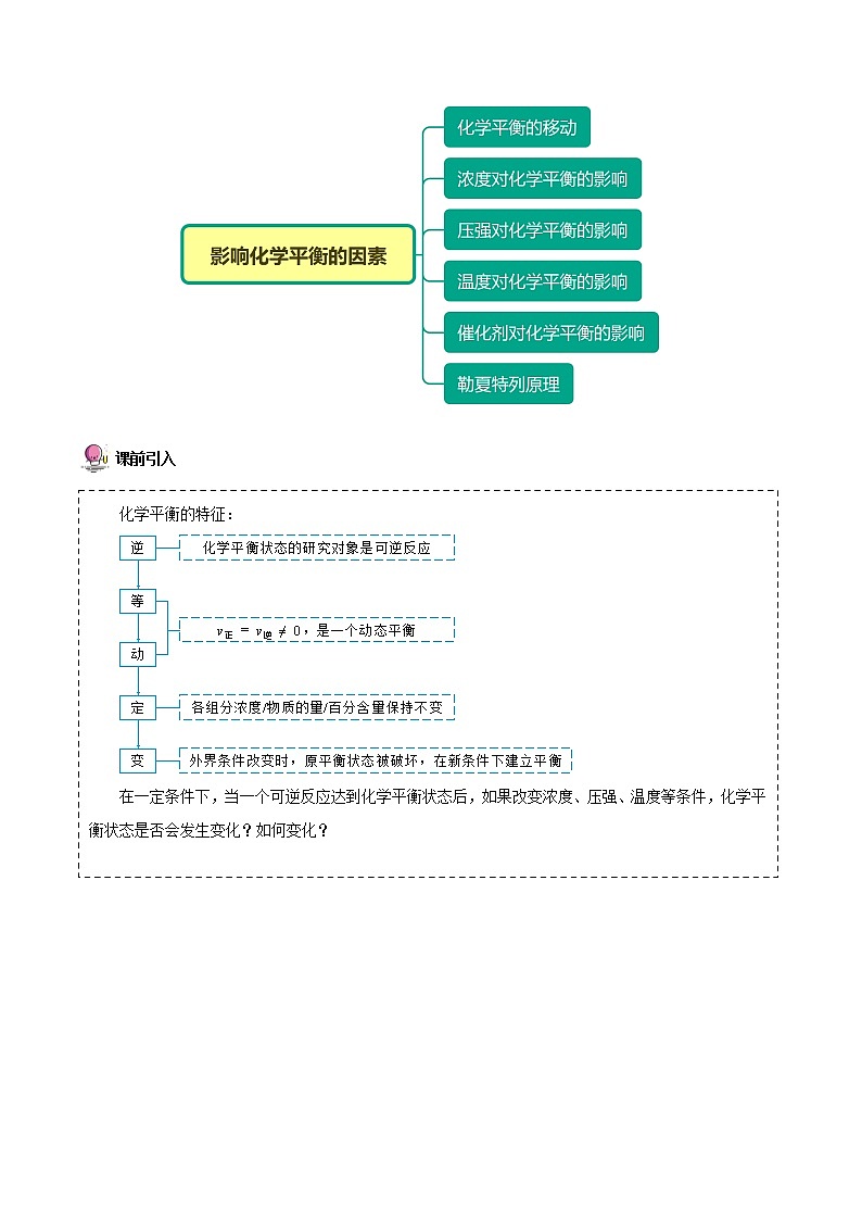 实验活动1 探究影响化学平衡的因素 -高二化学精品学案（人教版2019选择性必修1）第2页