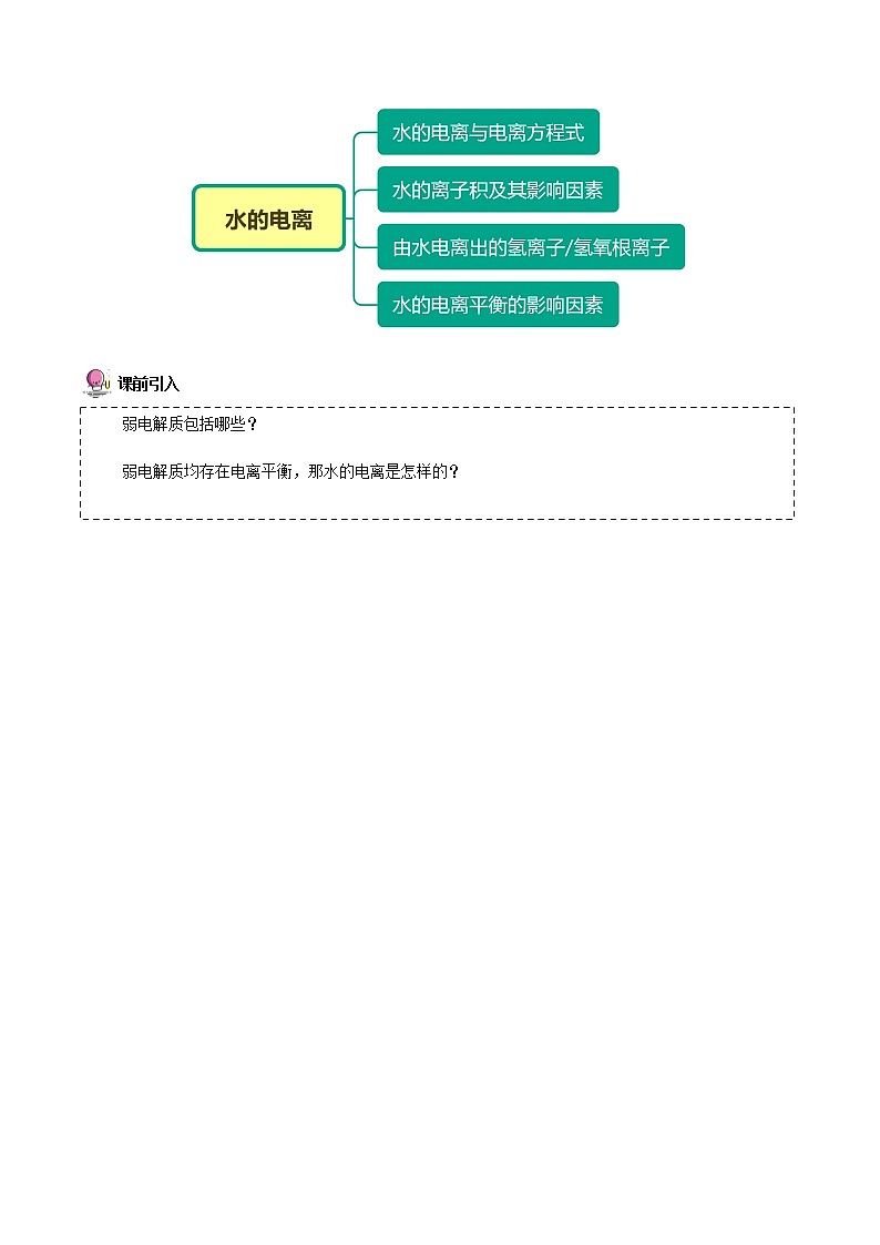 3·2·1 水的电离 -高二化学精品学案（人教版2019选择性必修1）第2页