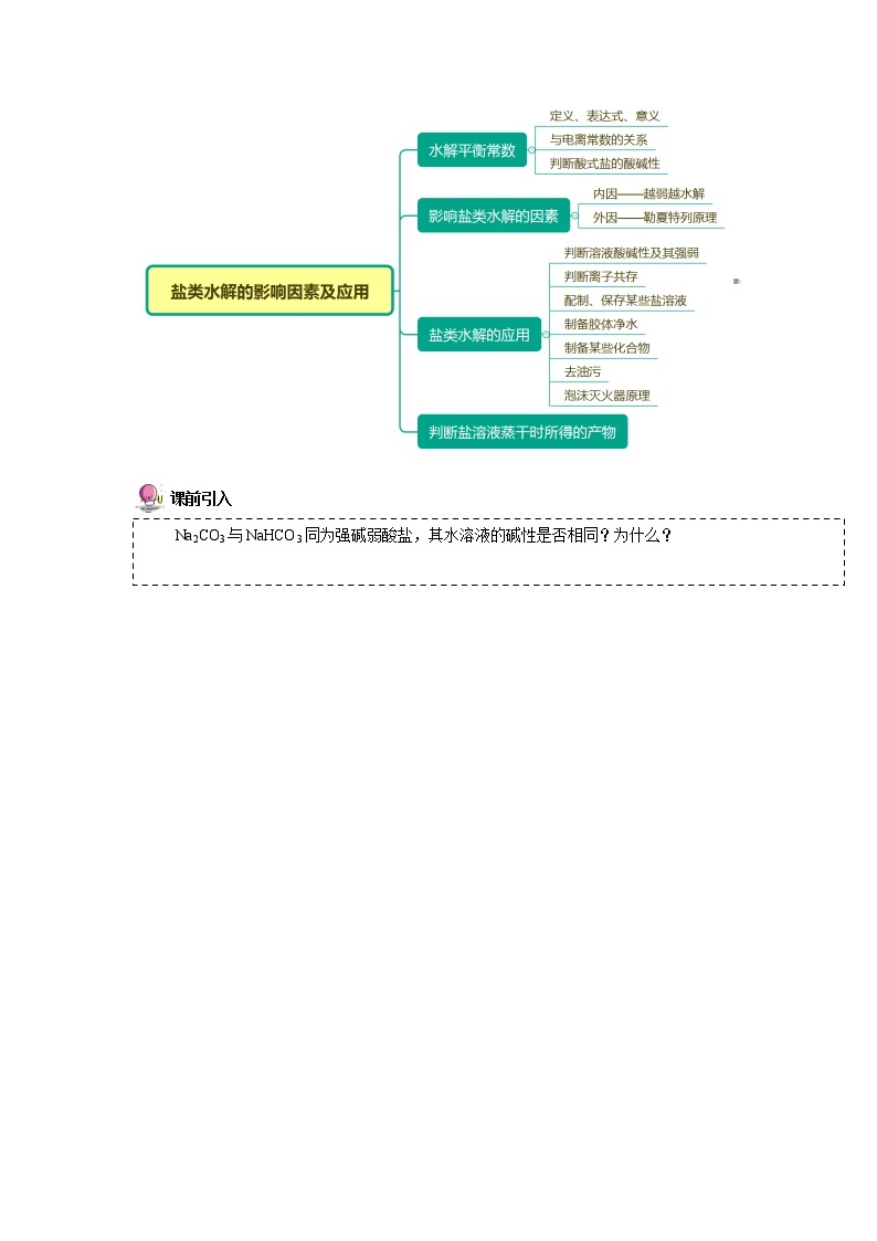 3·3·2  盐类水解的影响因素及应用 -高二化学精品学案（人教版2019选择性必修1）02