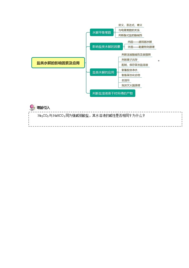 3·3·2  盐类水解的影响因素及应用 -高二化学精品学案（人教版2019选择性必修1）02