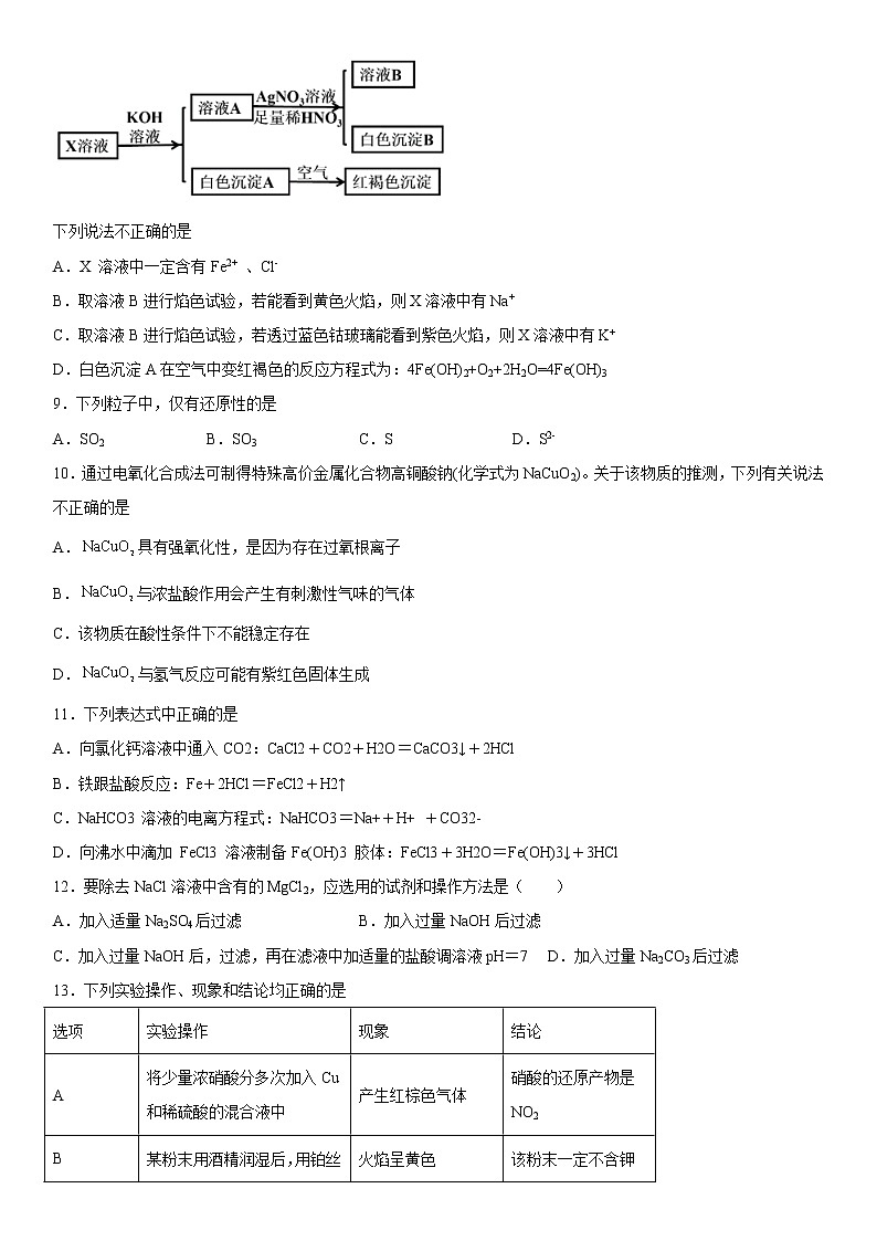 新疆维吾尔自治区喀什地区喀什市第六中学2022-2023学年高一上学期10月期中化学试题（含答案）03
