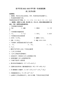 2023河南省洛平许济联考高三上学期第一次质量检测化学试题含答案