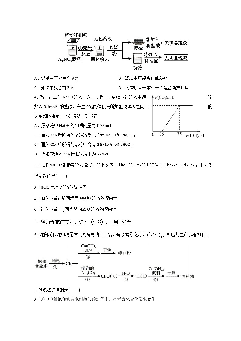 2023威海乳山银滩高级中学高一上学期10月月考化学试题含解析02