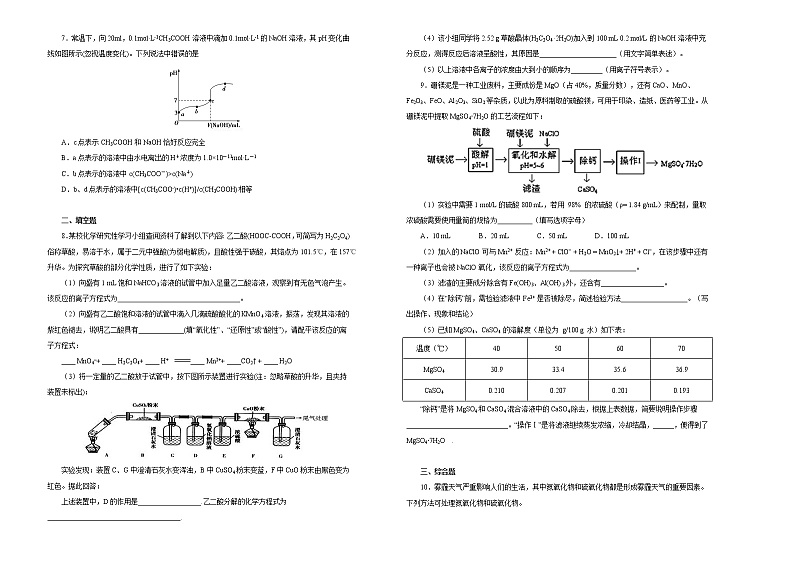 2019【100所名校】西宁四中高三上学期第三次模拟（期中）考试理科综合化学试卷含解析第2页