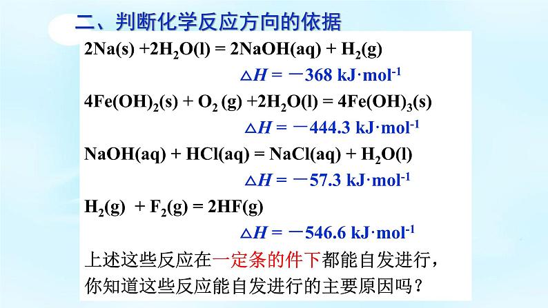 化学选修四-第二章化学反应速率和化学平衡第四节化学反应进行的方向 课件07