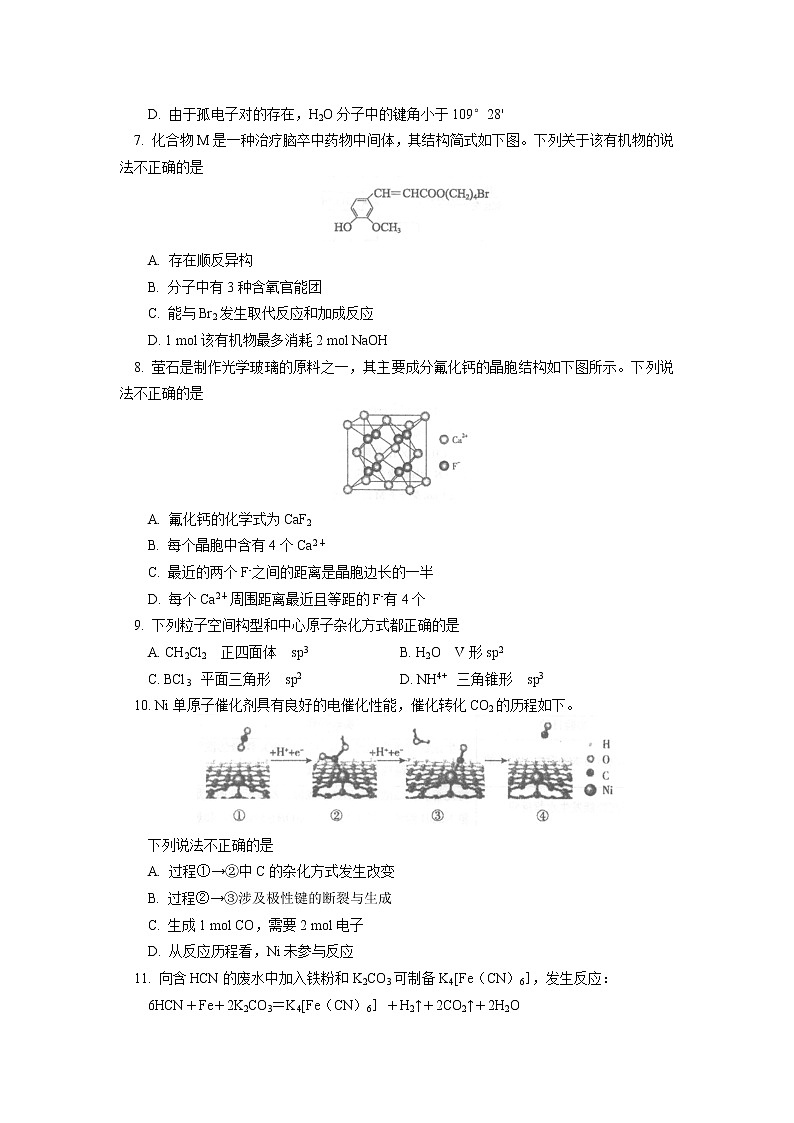 2023北京一零一中学高三上学期10月月考化学试卷含答案02