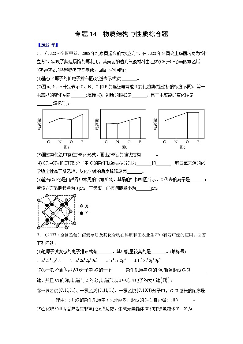 【2018-2022高考真题】高考化学五年真题汇编——专题14《物质结构与性质综合题》（原卷版）（全国卷地区通用）第1页