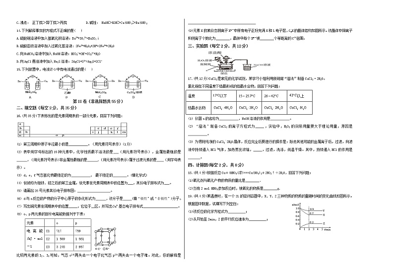 新疆阿克苏地区柯坪县柯坪湖州国庆中学2021-2022学年高三上学期期中化学试题含答案第2页