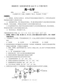 湖南省湖湘教育三新探索协作体2022-2023学年高一化学上学期11月期中联考试卷（PDF版附答案）