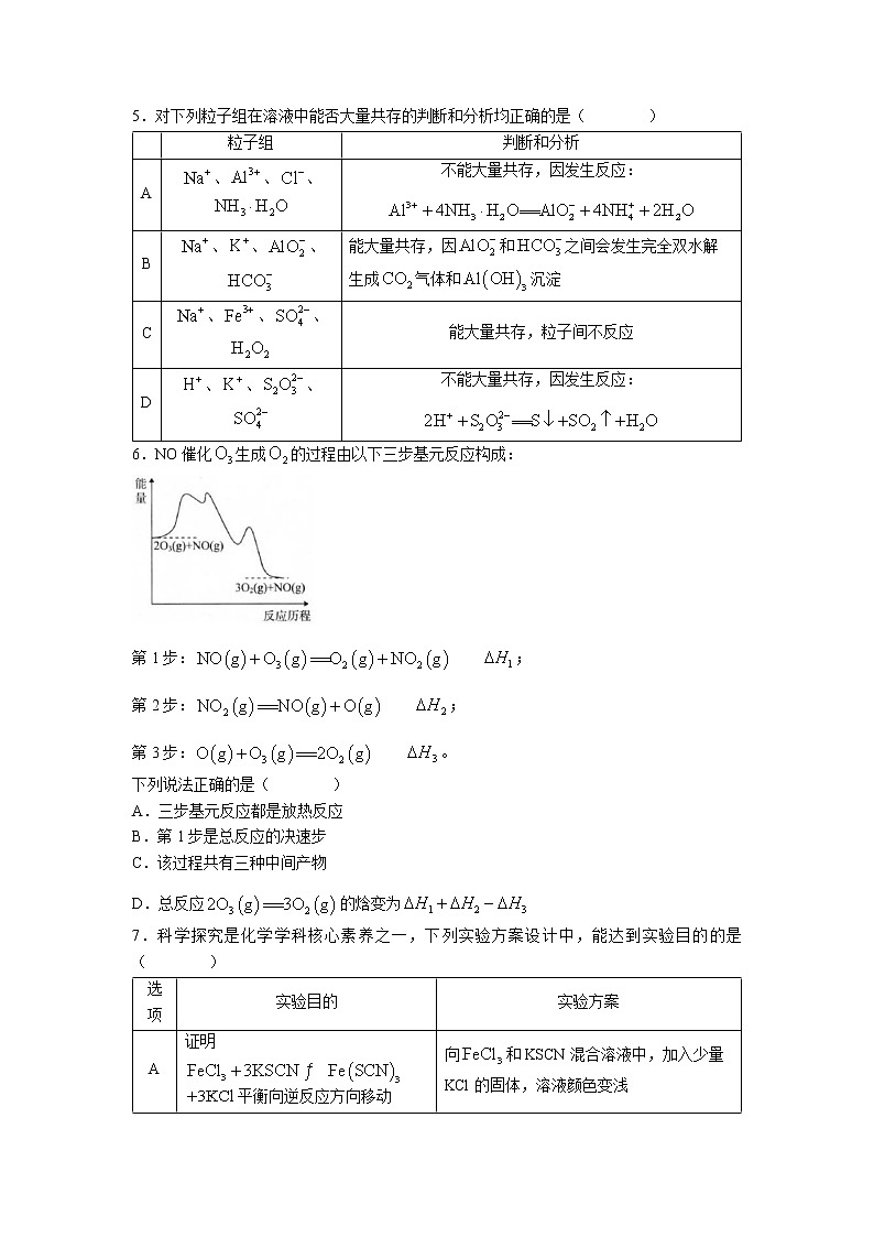 湖南省长沙市雅礼中学2022-2023学年高二上学期期中考试化学试题(无答案)第2页