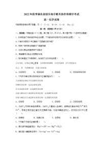 2023湖北省部分高中联考协作体高一上学期期中考试化学试题含答案