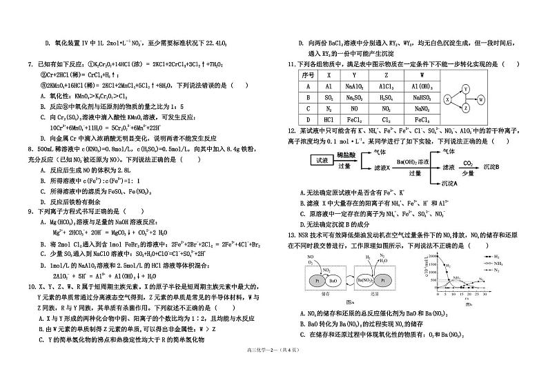 福建省福州市八县（市、区）一中2022-2023学年高三上学期期中联考化学试题02