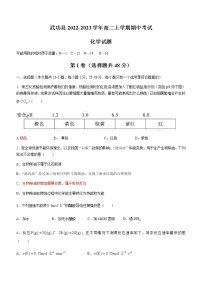 陕西省咸阳市武功县2022-2023学年高二上学期期中考试化学试题（Word版含答案） (1)