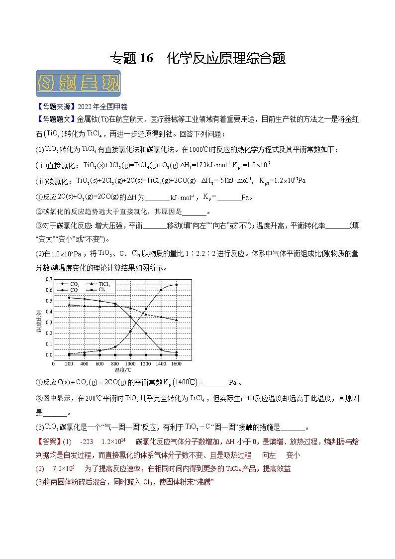 【高考真题解密】高考化学真题题源——专题16《化学反应原理综合题》母题解密（全国通用）01