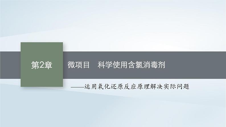 鲁科版高中化学必修第一册第2章元素与物质世界微项目科学使用含氯消毒剂课件01