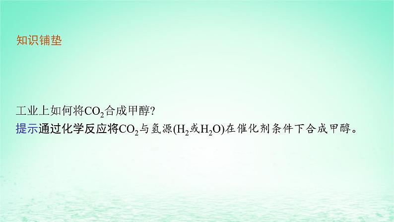 鲁科版高中化学选择性必修1第2章化学反应的方向限度与速率微项目探讨如何利用工业废气中的二氧化碳合成甲醇课件05