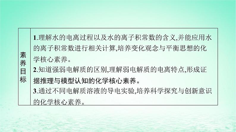 鲁科版高中化学选择性必修1第3章物质在水溶液中的行为第1节水与水溶液第1课时水的电离电解质在水溶液中的存在形态课件03