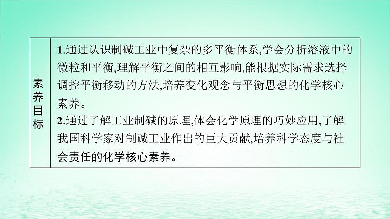 鲁科版高中化学选择性必修1第3章物质在水溶液中的行为微项目揭秘索尔维制碱法和侯氏制碱法课件03