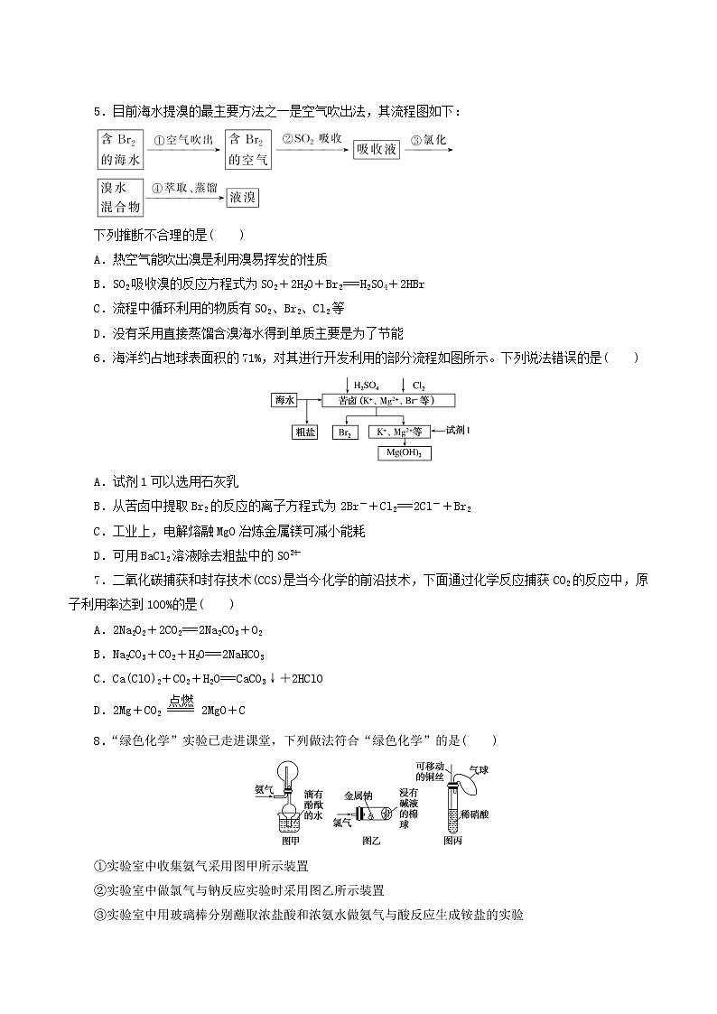 人教版高考化学一轮复习课时作业13海水资源的开发利用环境含答案02