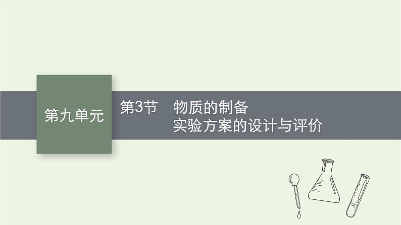 人教版高考化学一轮复习第9单元化学实验基础第3节物质的制备实验方案的设计与评价课件第1页