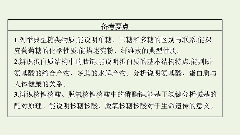 人教版高考化学一轮复习第10单元有机化学基础第4节生物大分子合成高分子课件02