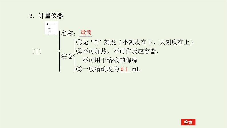 人教版高考化学一轮复习10.1常见仪器的使用和实验基本操作课件07