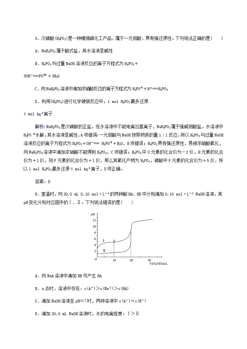 人教版高考化学一轮复习第8章水溶液中的离子平衡第1讲弱电解质的电离平衡含答案第3页