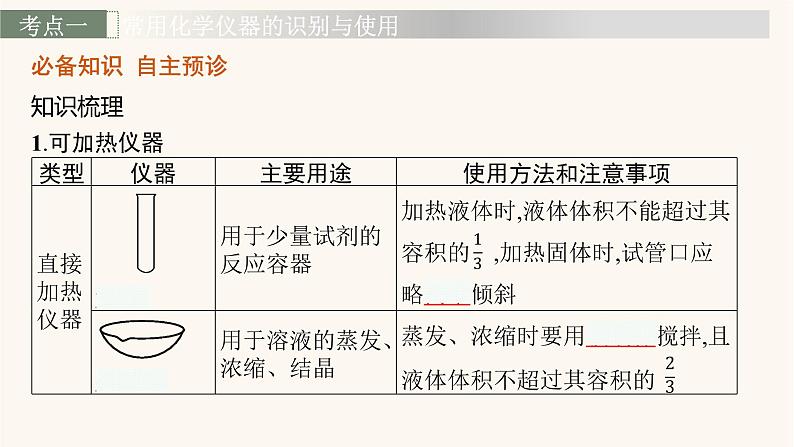 鲁科版高考化学一轮复习第10单元化学实验基础第1节化学实验常用仪器和基本操作课件03