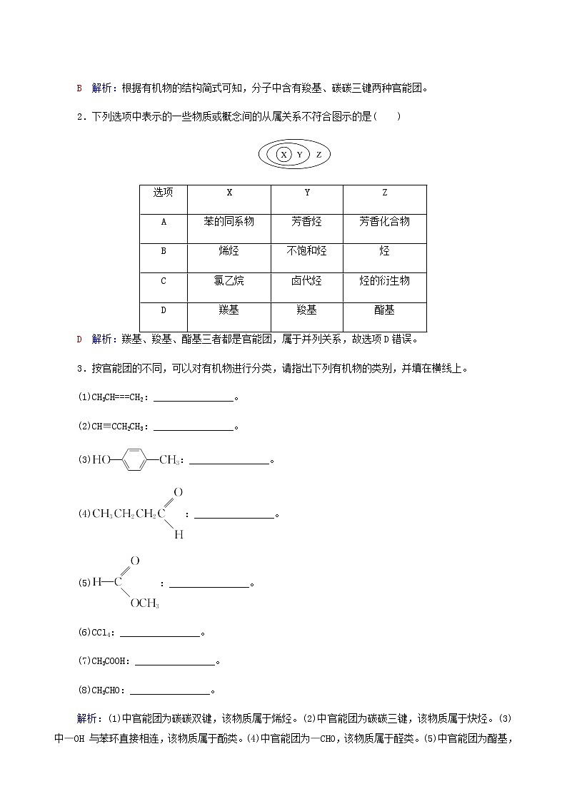 人教版高考化学一轮复习第10章有机化学基础第1节有机化合物的结构特点与研究方法学案含答案02