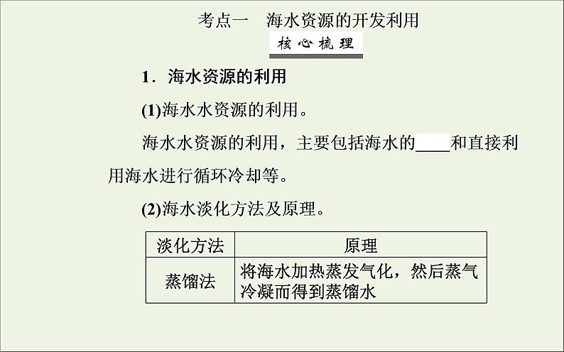 人教版高考化学一轮复习第4章非金属及其化合物第5讲海水资源的开发利用环境保护与绿色化学课件第3页