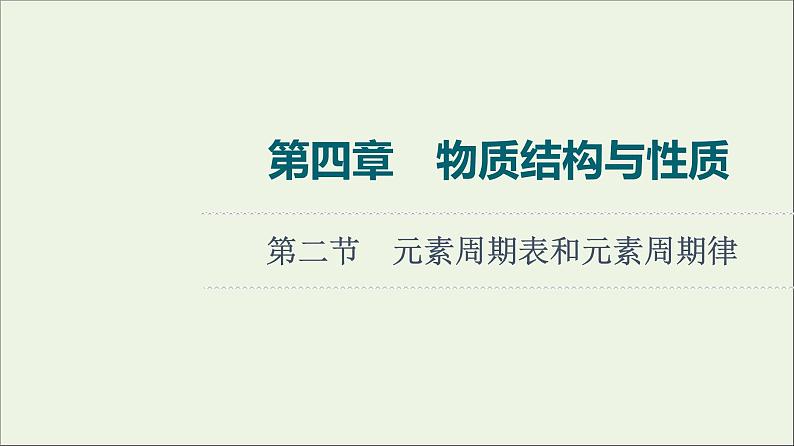 人教版高考化学一轮复习第4章物质结构与性质第2节元素周期表和元素周期律课件01