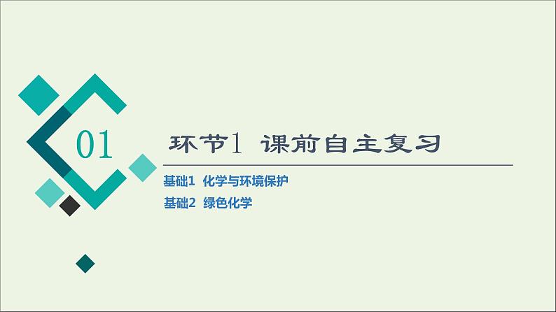 人教版高考化学一轮复习第6章化学与可持续发展第3节环境保护与绿色化学课件03