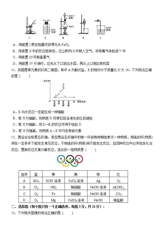 2023宝鸡、汉中联考高三上学期11月月考期中化学试题含答案第3页