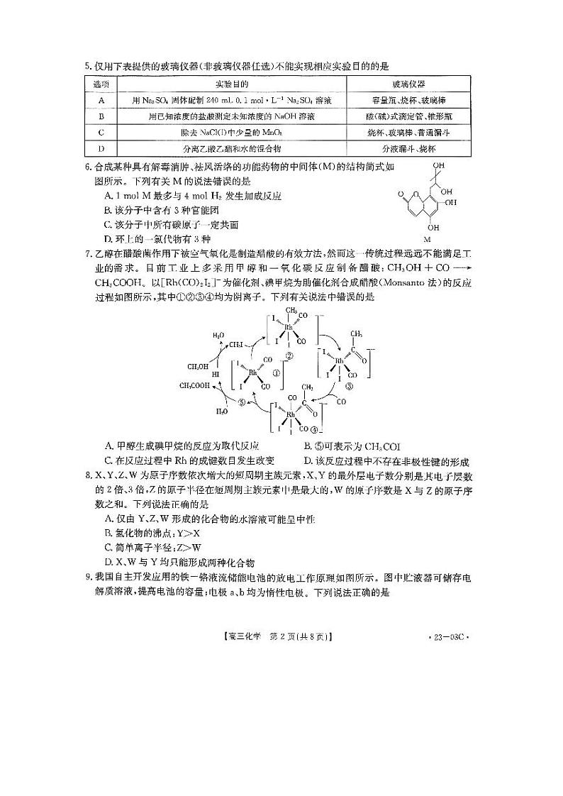 河南省创新发展联盟2022-2023学年高三上学期开学摸底考试化学试题含答案（2022.8）第2页