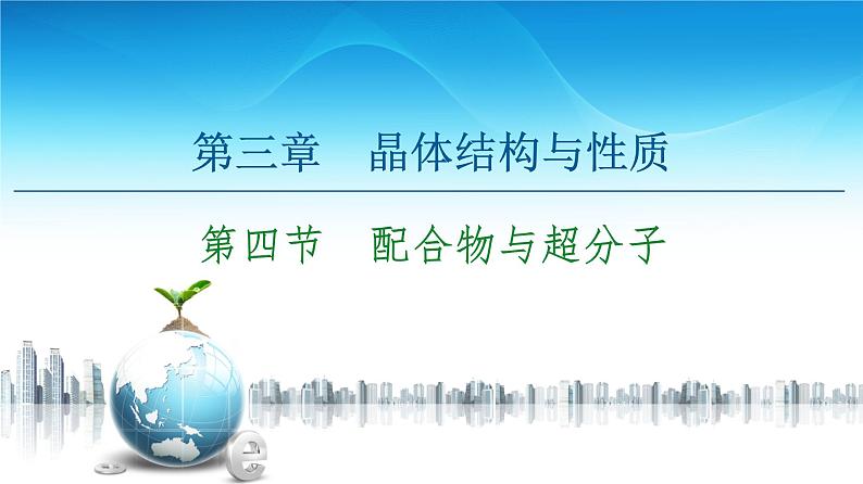 高中化学选择性必修二  第3章　第4节　配合物与超分子 课件第1页