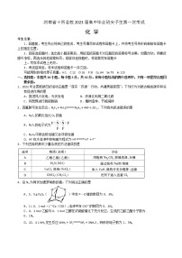 2023届河南省十所名校高三上学期尖子生第一次考试化学试卷word版含答案