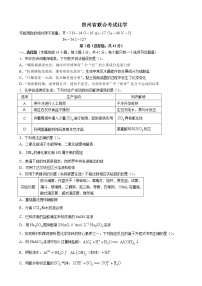 2023届贵州省高三上学期联合考试化学试题含答案