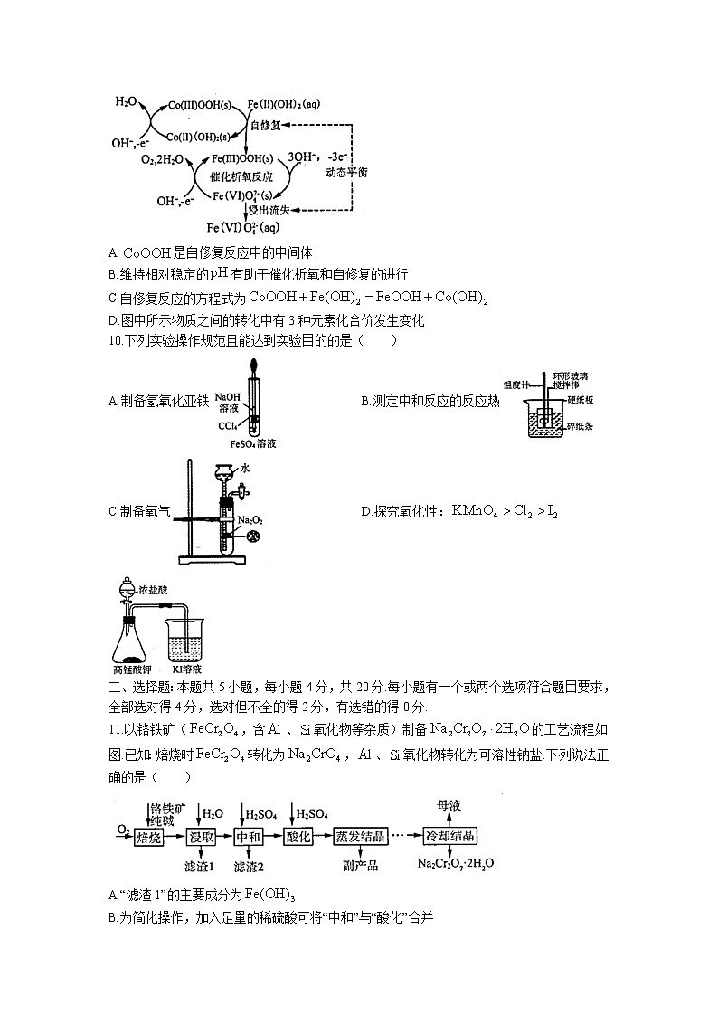 山东省济南市2022-2023学年高三上学期期中考试化学试题（含答案）03