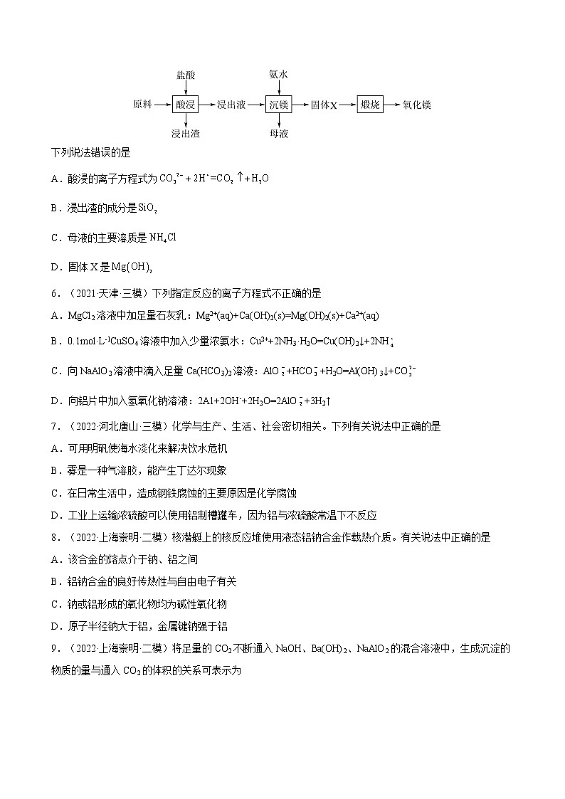 【备战2023高考】化学总复习——第08讲《铝、镁及其重要化合物》练习（原卷版）第3页