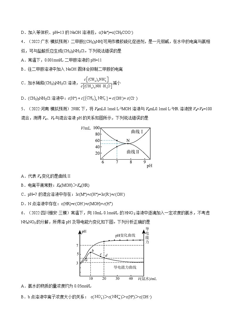 【备战2023高考】化学总复习——第23讲《弱电解质的电离平衡》练习03