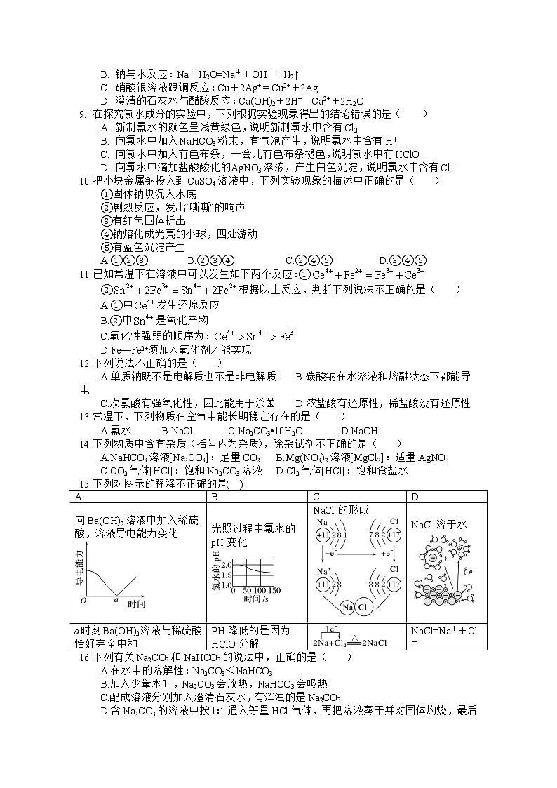 四川省射洪中学2022-2023学年高一化学上学期期中考试试题（Word版附答案）第2页
