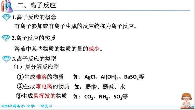 【备战2023高考】化学考点全复习——1.2.2《离子反应和离子方程式》复习课件（新教材新高考）第7页