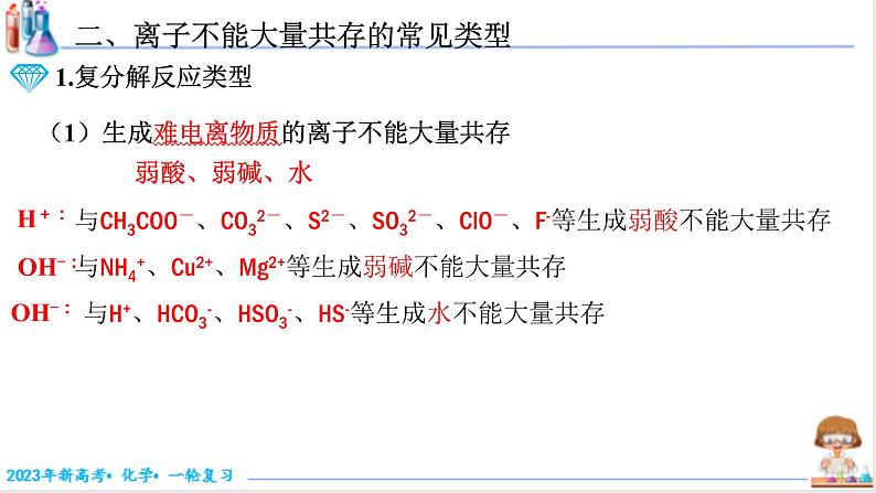 【备战2023高考】化学考点全复习——1.2.3《离子共存》 复习课件（新教材新高考）04